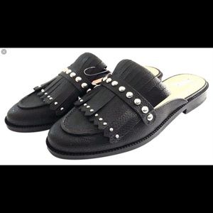 NWT A New Day Black Studded Mules w/Kilties